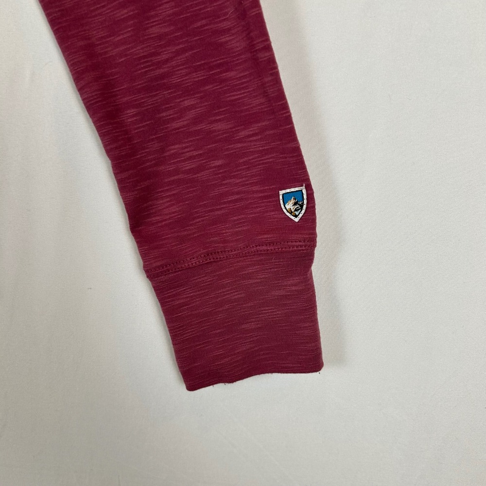 Kuhl Womens Burgundy Sora Hoody‎ Long Sleeve Hooded Henley Shirt Size Small - Picture 6 of 12
